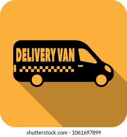 Vector express delivery service logo design in trendy modern style - flat truck, bus or van emblem