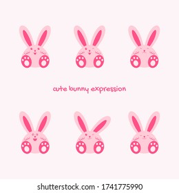Vector expression of an adorable pink bunny