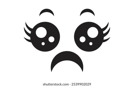 Vector expression icon cartoon mascot face, used for expression symbol, web digital and entertainment.