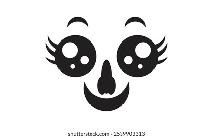 Vector expression icon cartoon mascot face, used for expression symbol, web digital and entertainment.