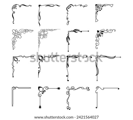 Vector Exquisite Ornamental Corners Designs elements.