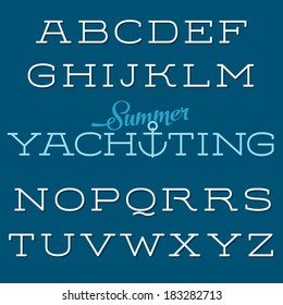 Vector extended font. Retro type.