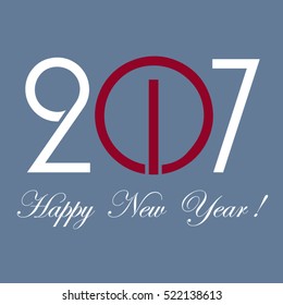 Vector extraordinary creative New Year card with text composition on a blue background