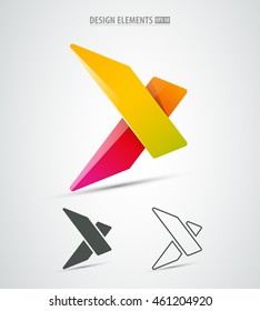 Vector extreme corporate identity icon logo design. Simple and clean x letter. 