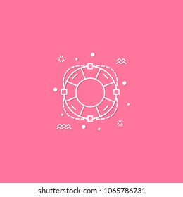Vector Extreme sport concept. Line style logotype template with safety ring. Isolated on background and easy to use. Perfect logo for your business. Clean and minimalistic symbol.