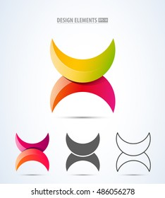 Vector extreme sports corporate identity logo icon design. Simple and clean x letter.