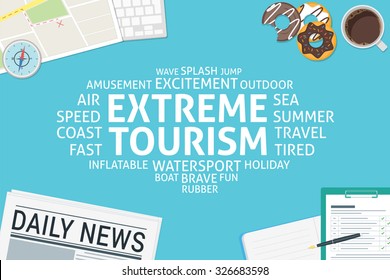 vector extreme tourism concept,template