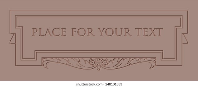 Vector extruded frame, elegant vignette, design element and page decoration