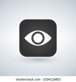 Vector eye app icon design, vector illustration isolated on white.
