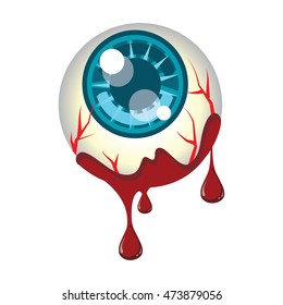 Vector of eye ball cover with blood for Halloween