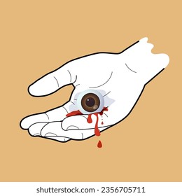 Vector de la pelota ocular en una mano.