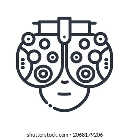 Icono de línea de cuidado ocular del vector aislado en fondo transparente. 