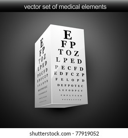 vector eye chart illustration in 3d