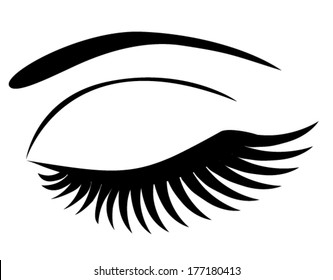 Vector Eye Closed With Long Lashes