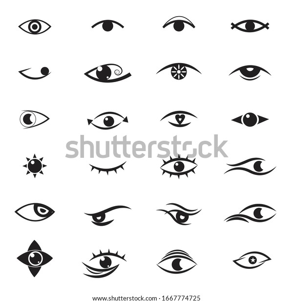 Vector Eye Drawings On White Background Stock Vector (Royalty Free ...