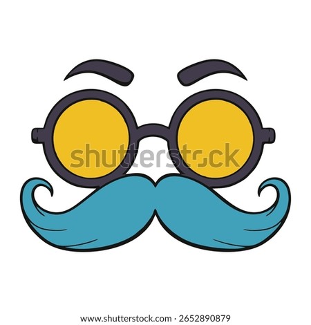 vector eye with glasses and mustache