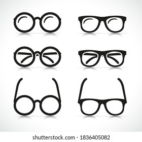 Icono de la silueta de gafas oculares del vector 