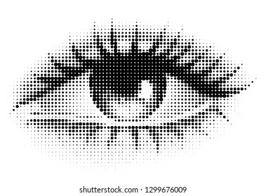 Vector Eye Half Tone Illustration