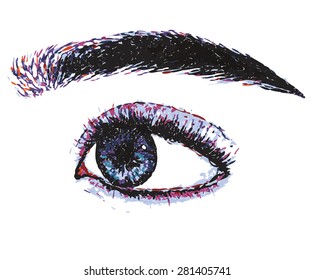 vector eye \ hand draw