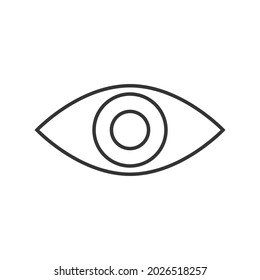 Vector Eye icon. Black look and vision icon in flat design. Eye icon isolated.