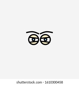 vector eye icon, cartoon eyeball.