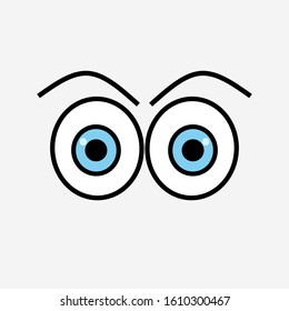 vector eye icon, cartoon eyeball.