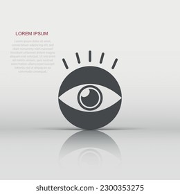Icono de ojo vector en estilo plano. Pictograma de ilustración de orografía. Concepto de negocio ocular.