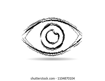 Vector eye icon. Hand drawn logo design template. Simple illustration for print, web