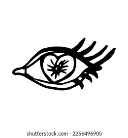 Vector eye icon. Hand drawn logo design template. Simple illustration for print, web