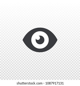 Vector eye icon isolated on transparent background. Pictogram number of views. Element for design app, chat, messenger or website