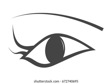 Vector eye icon isolated on a white background.