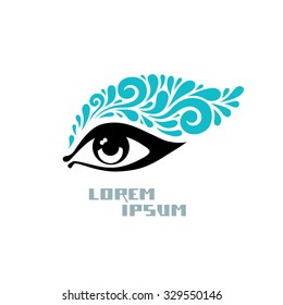 Vector eye icon. Logo design template of fashion and beauty concept. Simple illustration for print, web