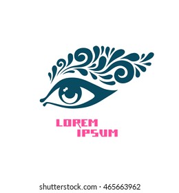 Vector eye icon. Logo design template of fashion and beauty concept. Simple make-up illustration for print, web