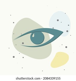 Icono de ojo vector en fondo multicolor. Capas agrupadas para una ilustración de edición sencilla. Por tu diseño.