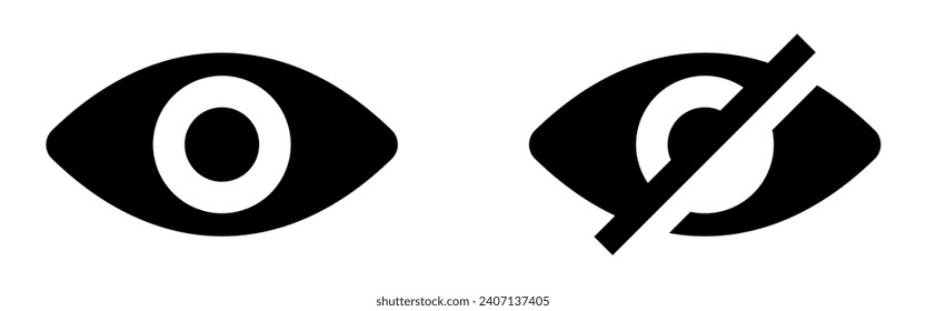 vector eye icon for visible and invisible passwords