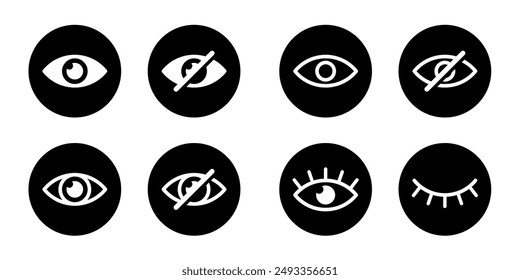 vector eye icon for visible and invisible passwords