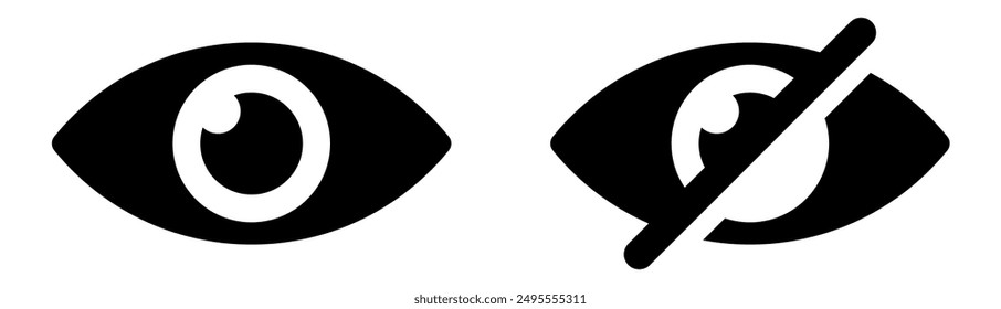 vector eye icon for visible and invisible passwords