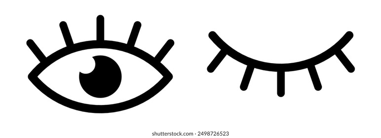 vector eye icon for visible and invisible passwords