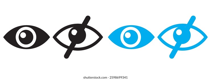 vector eye icon for visible and invisible passwords