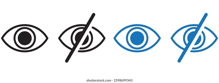 vector eye icon for visible and invisible passwords