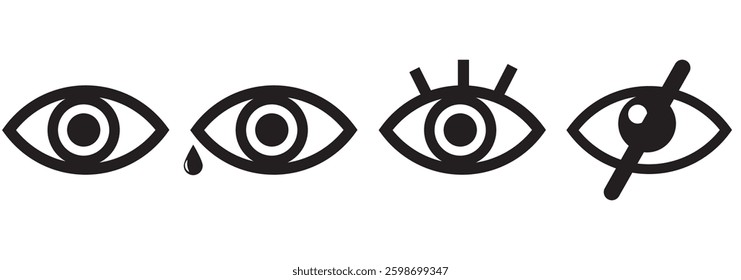 vector eye icon for visible and invisible passwords