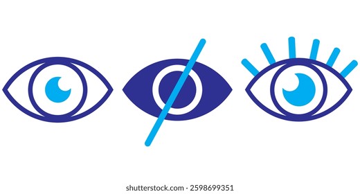 vector eye icon for visible and invisible passwords