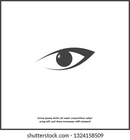 Vector Eye icon white isolated background.  Layers grouped for easy editing illustration. For your design.