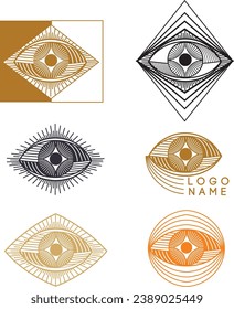 vector eye icons. stylized image of an eye. decorative element. logo