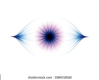 Vector eye iris form lines structure style isolated on white background in the concept of technology, science, future design element.