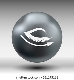vector eye with lashes long eyelashes icon.