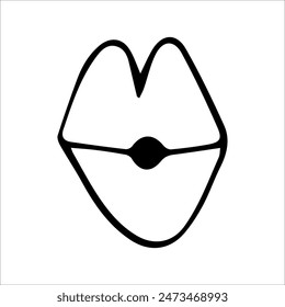 vector eye lips is a black and white image.