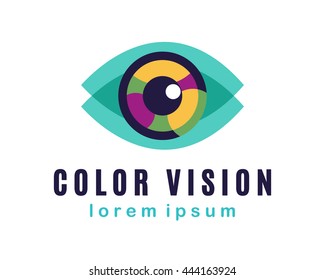 Vector Eye Logo, Color Vision Concept, business card template