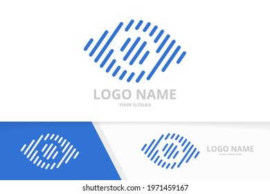Vector eye logo combination. Unique media vision logotype design template.