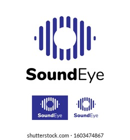 Vector eye logo template with typography.